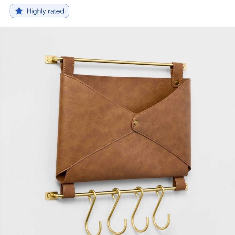 Threshold Wall-Mounted Organizer with Gold Hooks